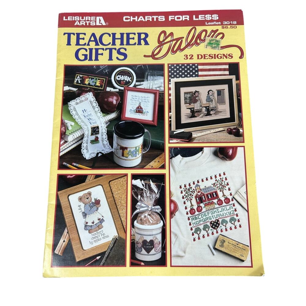 Vtg 90s Cross Stitch Patterns- Teachers Appreciation Gifts- 32 designs- preowned
